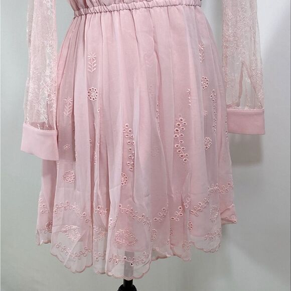 SELF-PORTRAIT Broderie Chiffon Mini Dress size 6 - Picture 11 of 13